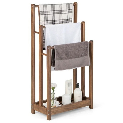 Freestanding wood towel rack - towel,