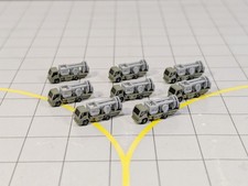 8x Military REFUELLING FUEL HOSE TRUCKS Airport GSE Vehicles 1:400 Scale Diorama