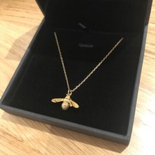 Solid 925 Sterling Silver 9ct Gold Plated Bumble Bee Pendant Necklace + Gift Box