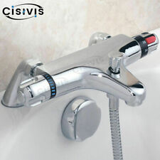 Bathroom Thermostatic Bath Shower Mixer Taps Valve Exposed Bar Tap Brass Chrome