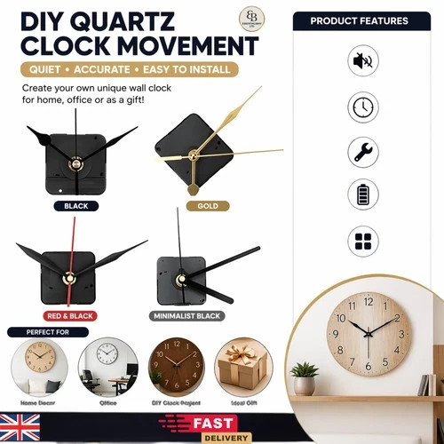 Quartz clock mechanism - quartz, battery