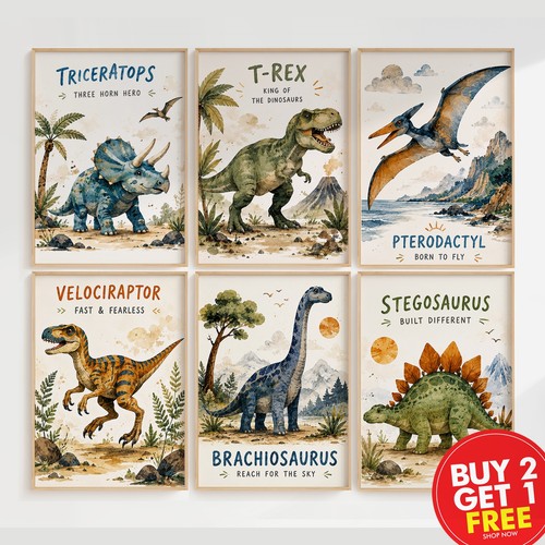 Dinosaur decor print rex - print, t