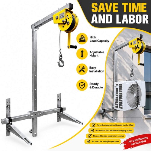 Portable outdoor unit hoist - ac,
