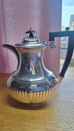 Silver plated large teapot - silver,