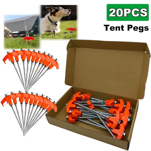 Screw tent pegs hard - screw,
