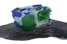 Seaglass On Slate Tealight