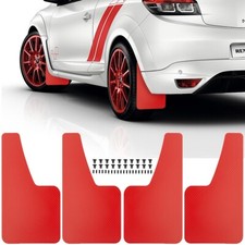 4x Red Carbon Mud Flaps FOR Renault Sport Megane 1 2 3 4  Mudflaps Splash Guards