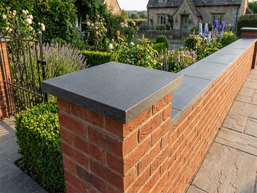 Black basalt pier caps 3cm - basalt,