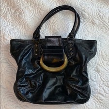 Jocasi Black leather tote moon