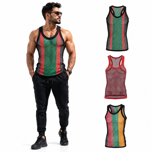 Mens string mesh vest 100 - mesh,