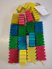 Happy Pet Groovy Colour Blocks Bird Toys - for Large Parrot, Cockatiel, Parakeet