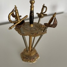 Vintage Toledo Spain Cocktail Picks/Swords x 4