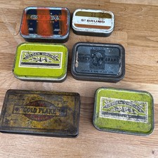 6 x Vintage Tobacco Tins bundle Joblot gold flake st Bruno capstan punch etc