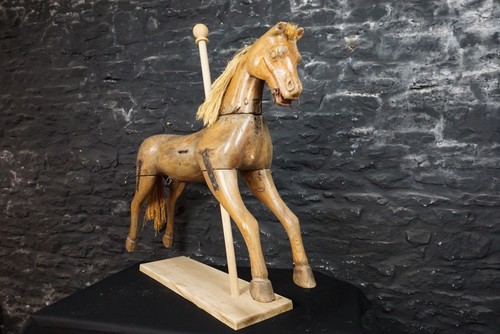 Antique wooden carousel - carousel, horse