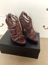 Pied a Terre Size UK7 Tan Brown Leather Gladiator Style Shoes Worn Once VGC £120