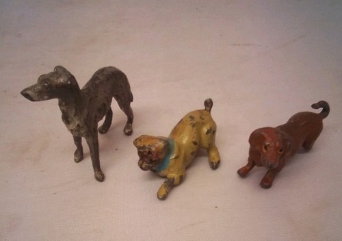 Vintage lead dogs - dogs, dachshund