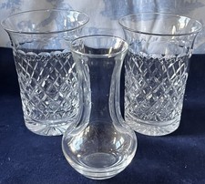 3 Small Flower Vases (2 Cut Glass 1 Plain) Job Lot Bundle