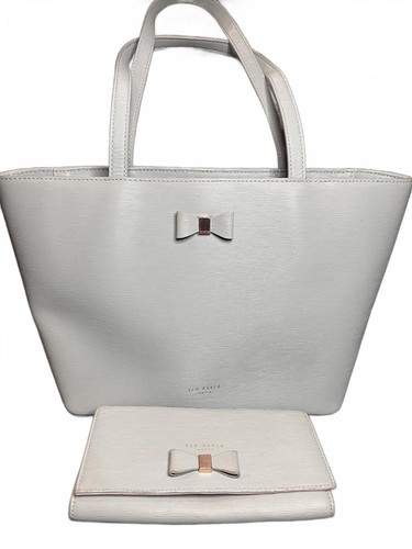 Ted baker grey leather tote - grey,