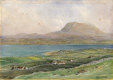 George William Morrison (1820-1893) Watercolour Painting Muckish Donegal Ireland
