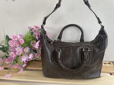 THE SAK WOMENS DARK BROWN SOFT GRAINED LEATHER SHOULDER BAG HANDBAG VGC