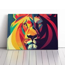 A Lion In Abstract Canvas Wall