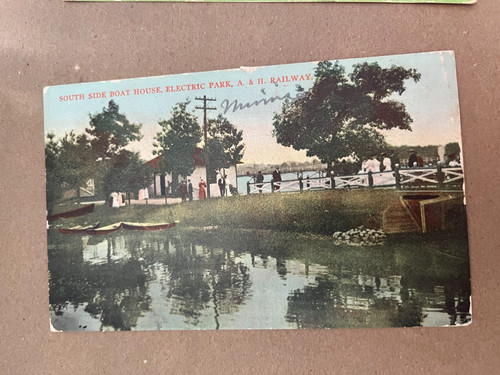 Used postcard boat - postcard,