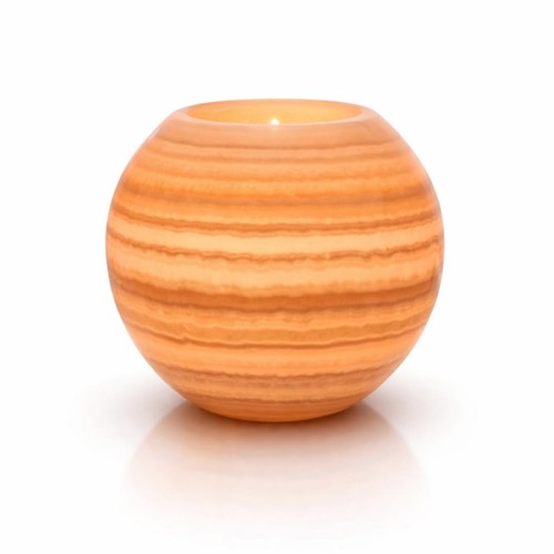 Single alabaster candle holder - alabaster,