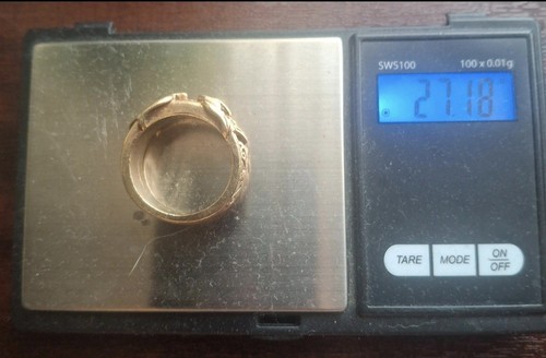Mens heavy 9ct buckle ring - mens,