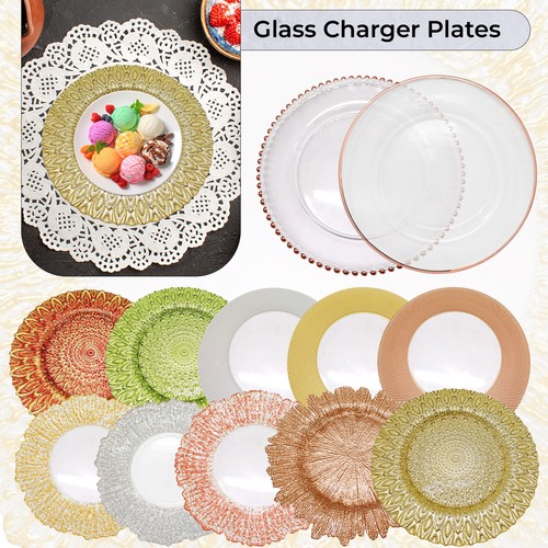Glass charger plates - glass, 13"