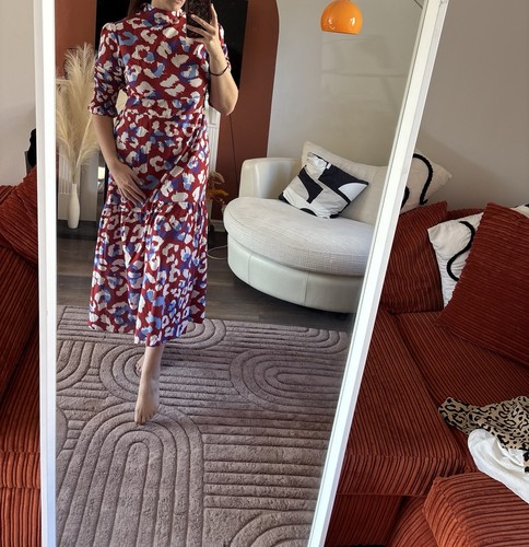 Boden red abstract print - boden, midi