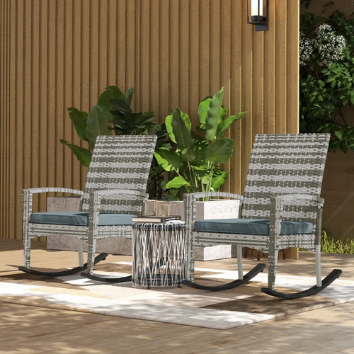 Set garden rattan rocking - of,