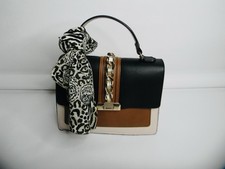 Aldo Handbag Black Brown Cream