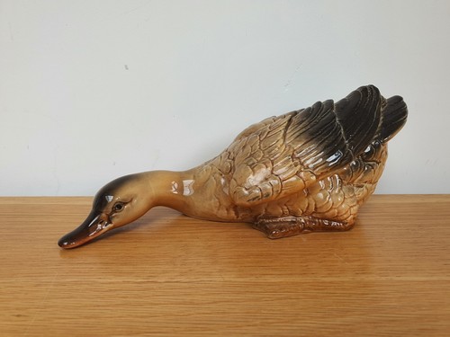 Brown ceramic pottery duck - brown, ceramic/pottery