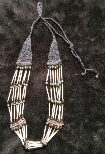 Porcupine quill beaded choker - beaded,