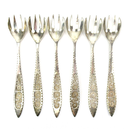 Filigree dessert forks - dessert, 830s
