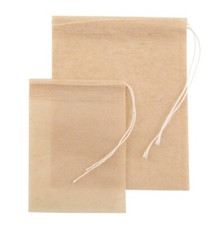 SELF FILL TEABAGS, Unbleached Brown Paper COMPOSTABLE, Plastic Free, Drawstring