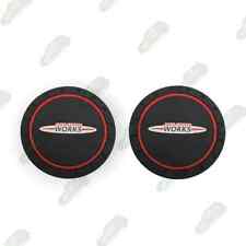 Mini R53 R56 F56 JCW Interior Cup Holder Mats Anti-Slip Black and Red (Set of 2)