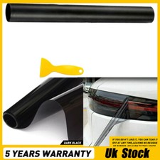 Dark Black Glossy Headlight Taillight Fog Light Vinyl Sticker Tint Film 12" *72"