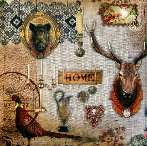 Hunting lodge cotton - hunting, printed