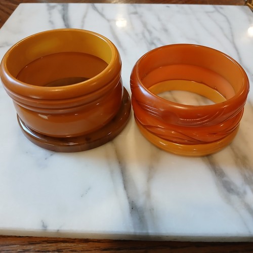 Vtg bakelite bangle bracelets - bangle,