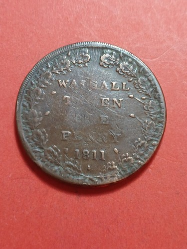 1811 walsall penny token - walsall,