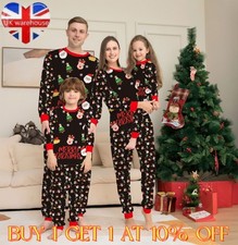 UK Family Matching Christmas Pyjamas Adult Kids Xmas Nightwear Pajamas Pjs Set