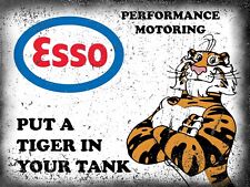 Esso Oil SIGN Tiger METAL WALL PLAQUE Retro Advert man cave shed garage