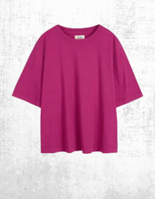 Women’s HUSH Jersey T-Shirt Cotton Short Sleeve Cathy Crew Neck Poppy Pink