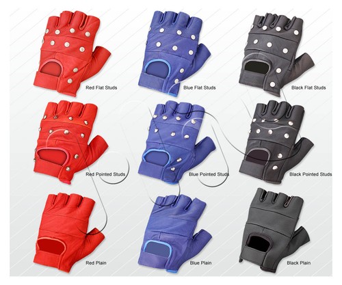 Leather gloves biker punk - biker,