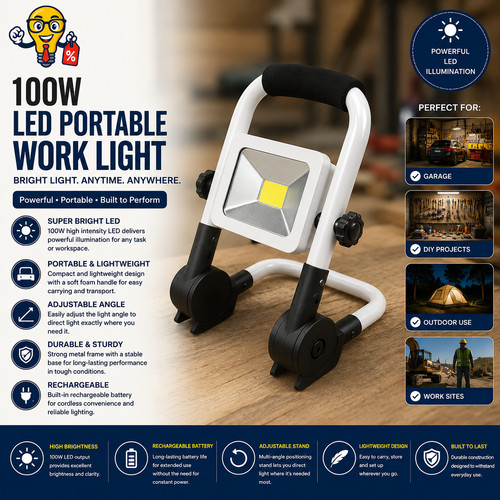 100w rechargeable led - rechargeable,
