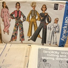 Vintage 60’s Simplicity 8506 Sewing Pattern Misses Jumpsuit Size 16 38 