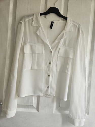 Zara white sheer blouse size - white,