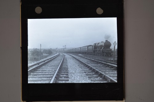 Steam train railway tracks - train,