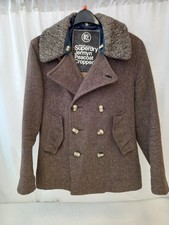 ❤️ Superdry Jermyn Peacoat Brown Jacket Size Small Vgc